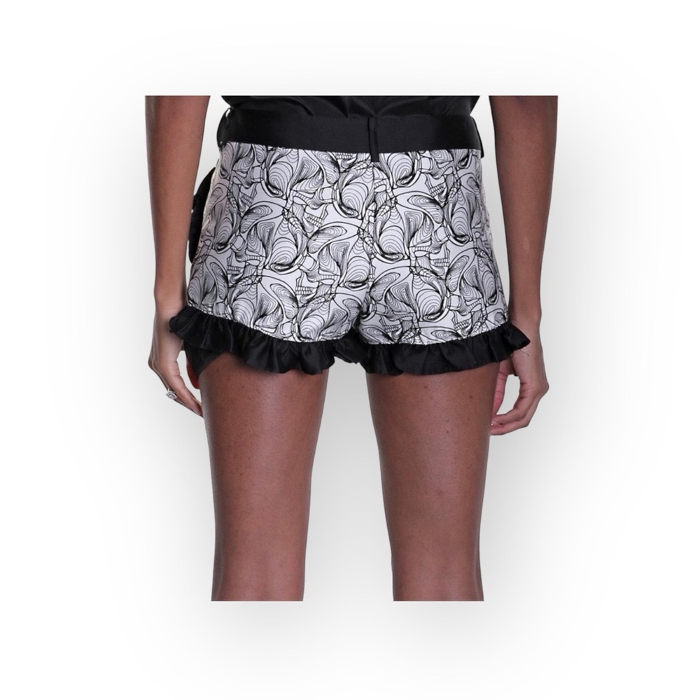 new Thomas Wylde ๐ฃ Luxe Naughty Ruffled Shorts ๐ฃ Black + Rose Gold Print ๐ฃ 4 ๐ฃ - Picture 15 of 16